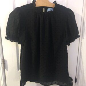 CeCe Short Sleeve Textured Blouse